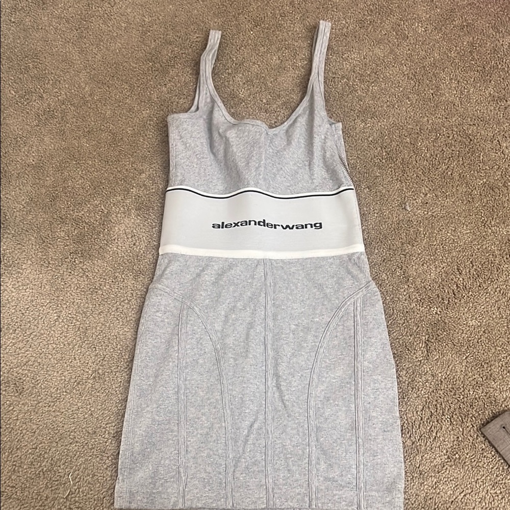 Alexander Wang Light Gray Logo Dress